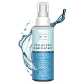 Clear Beauty Hyaluronic Acid & Collagen Face Mist bottle closeup highlighting hydrating formula.