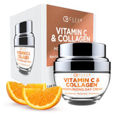 Clear Beauty Vitamin C & Collagen moisturizer packaging highlights vegan clean beauty hydration.