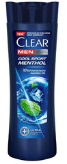 Generic Clear Men Cool Sport Menthol bottle with refreshing scent and anti-dandruff action