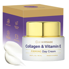 Clear Visage collagen moisturizer jar close-up showcasing luxurious hydration for smoother skin.