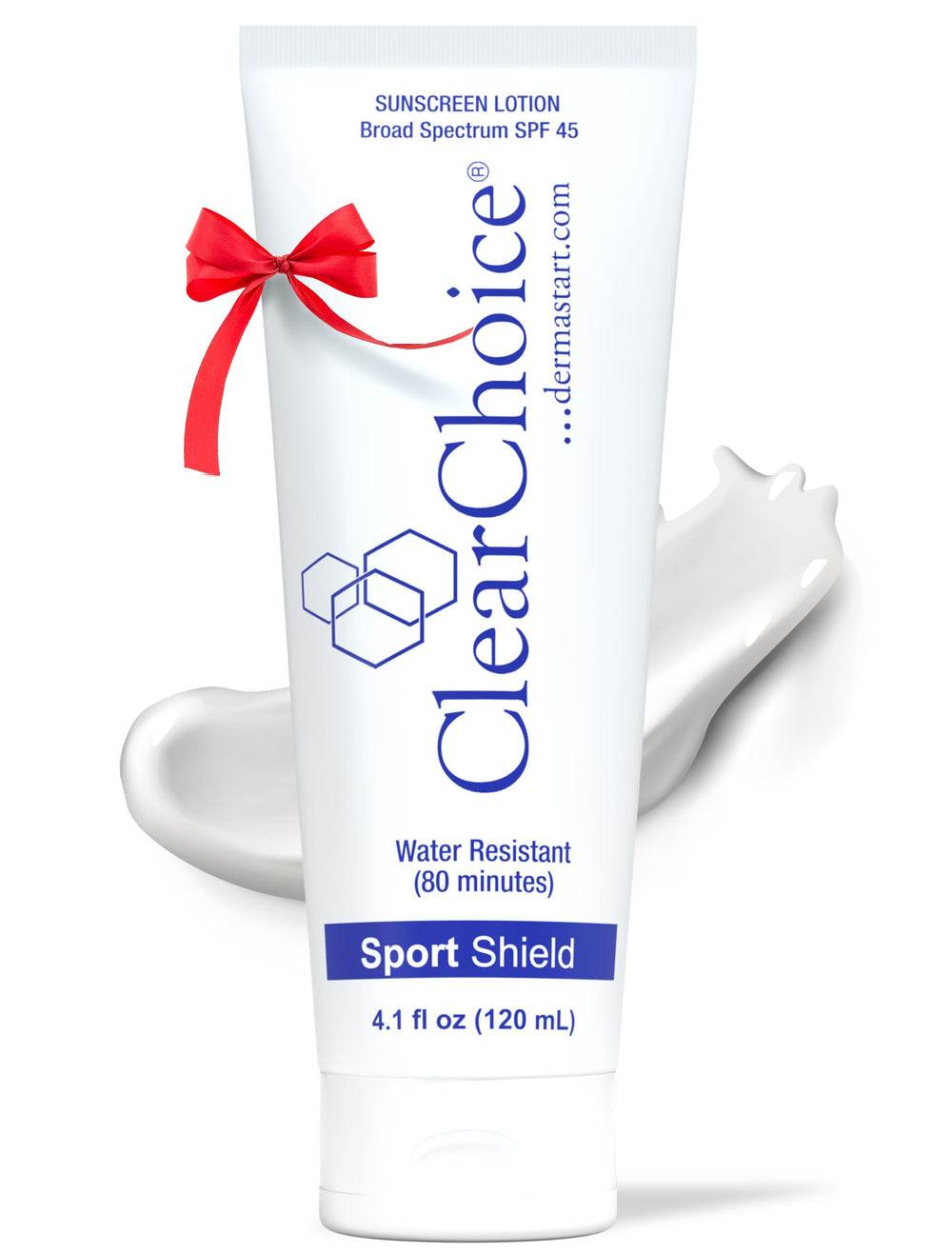 ClearChoice sunscreen face SPF45 bottle closeup shows easy daily protection.