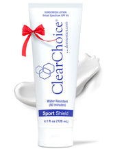 ClearChoice sunscreen face SPF45 bottle closeup shows easy daily protection.