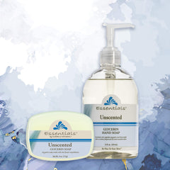 Clearly Natural Essentials glycerin bar soap unscented texture highlights non-drying hydration