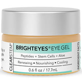 CLEARSTEM BrightEyes eye gel close-up showing silky cooling texture for refreshed eyes
