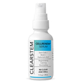 CLEARSTEM CELLRENEW serum bottle closeup highlighting regenerative formula for clearer skin