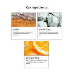 CLEARSTEM sulfur-spotmask texture detail reveals clay-driven purifying action.