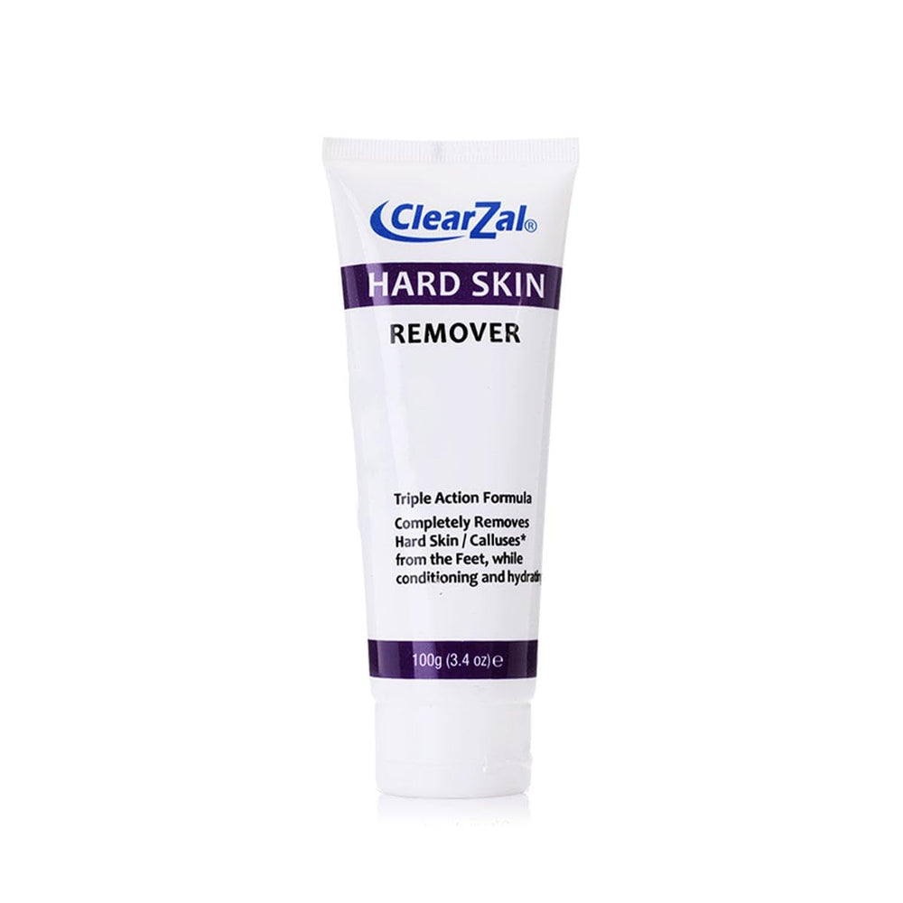 Clearzal foot cream applying to hard skin for smoother feet