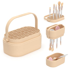 CLESOO makeup brush cleaner mat front view shows all-in-one station for faster cleanup