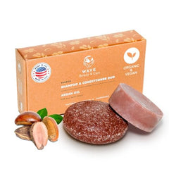 Clever Yoga Wave Shampoo Bar in travel case for on-the-go cleansing.