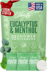 Cleverfy Eucalyptus shower steamers pack ready for gifting and spa-like relaxation.