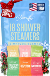 Cleverfy shower steamers packaging for gift-ready home spa.