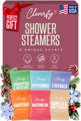 Cleverfy Shower Steamers Lavender in-pack for a calming spa-like shower ritual.