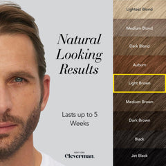 Cleverman Hair Dye Kit contents include gloves, cream, tray, brush for precise application.