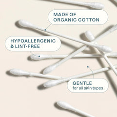 Cliganic cotton swabs with paper sticks, plastic-free option for eco-conscious routines.