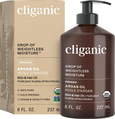 Cliganic Organic Argan Oil 8oz pump bottle for easy daily use.