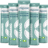 Cliganic Organic Cotton Rounds packaging variety highlights sustainable, cruelty-free choice.