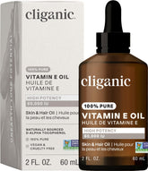 Cliganic Vitamin E oil packaging with a new look for easy daily skincare.