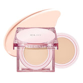 CLIO Kill Cover Mesh Glow Cushion packaging shows refill-ready set for on-the-go radiant skin.