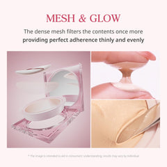 CLIO Kill Cover Mesh Glow Cushion swirl application texture on skin