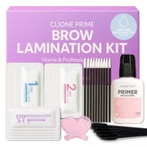 CLIONE PRIME brow lamination kit packaging showcases premium at-home styling convenience.