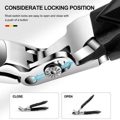 Clipmaster Pro built-in nail catcher keeps surfaces clean.