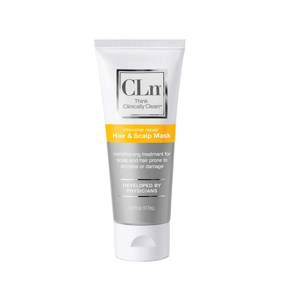 CLn Hair Mask bottle pour shows easy application and deep hydration.