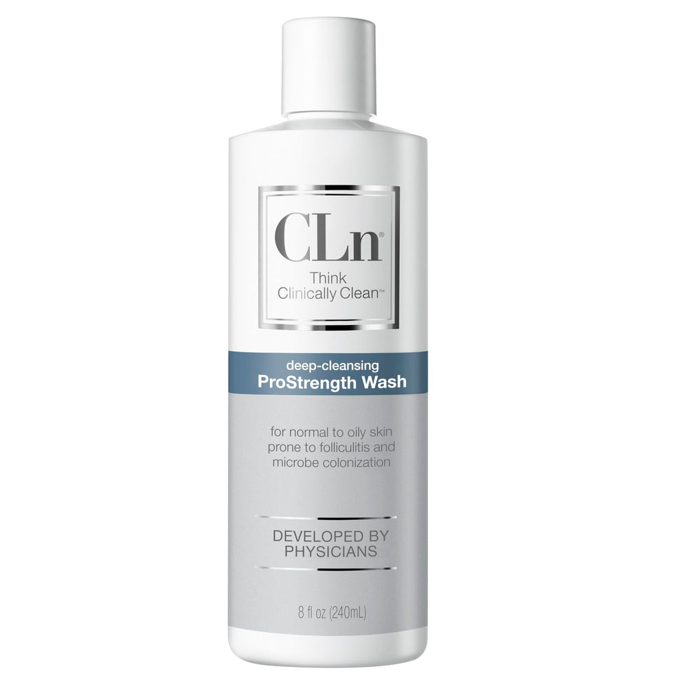 CLn ProStrength bottle-front view showcases daily cleansing for balanced skin.