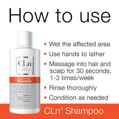 CLn Shampoo after-wash hair feels light and refreshed.