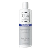 CLn SportWash bottle front view, fragrance-free formula for athletes prone to body odor.