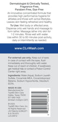 CLn SportWash packaging label highlights fragrance-free, paraben-free and athlete-friendly ingredients.
