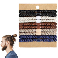 Clofiak hair ties for men with durable braided fabric offering secure workout hold.