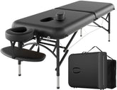 CLORIS 84-inch massage table folded for easy transport and storage.