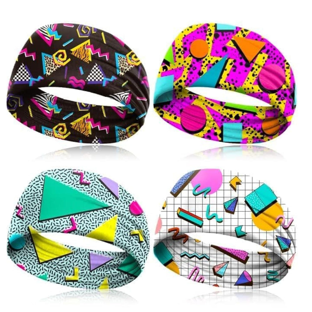 Clothmile 80s-90s neon headbands pack keeps hair in place during workouts.