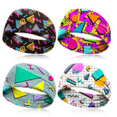 Clothmile 80s-90s neon headbands pack keeps hair in place during workouts.