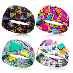 Clothmile 80s-90s neon headbands pack keeps hair in place during workouts.