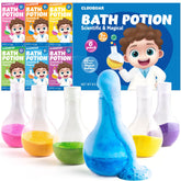 CLOUQUAR Kids Bath Bomb Potions bottle bursts color bubbles for a playful bath.