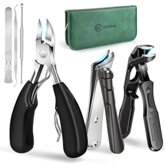 CLPPNA large podiatrist toenail clippers for thick nails with ergonomic grip, smooth trimming.
