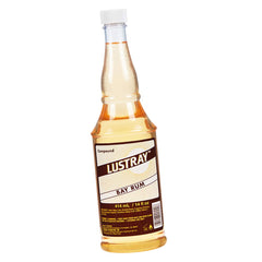 Clubman Lustray Bay Rum bottle front for refreshing post-shave conditioning ritual.