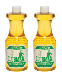 Clubman Pinaud After Shave Lotion bottle with barbershop-inspired scent and instant refresh.