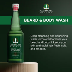 Clubman Pinaud Beard and Body Wash foam lather demonstrates rich cleansing experience.