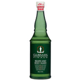 Clubman Pinaud Beard and Body Wash pour shows 2-in-1 cleansing for beard and skin.