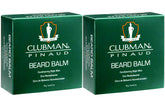 Clubman Pinaud Beard Balm jar close-up demonstrates natural formula for nourished beard