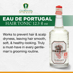 Clubman Pinaud Eau de Portugal 12.5oz bottle ready for home use.