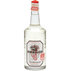 Clubman Pinaud Eau de Portugal bottle closeup, classic grooming aroma for timeless style.