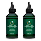 Clubman Pinaud No Bumps gel bottle close-up for easy shaving prep