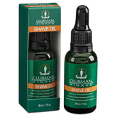 Clubman Pre Shave Oil bottle closeup for premium shaving prep.