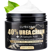 Clyecfra 40% Urea Cream jar shows rich texture for deep hydration.