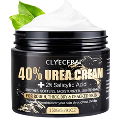 Clyecfra 40% Urea Cream jar shows rich texture for deep hydration.