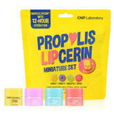 CNP Honey Lip Butter Mini Set packaging closeup for on-the-go moisture.