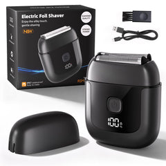 Cnunkn electric foil shaver showing 3 floating blades for a smooth, irritation-free shave.